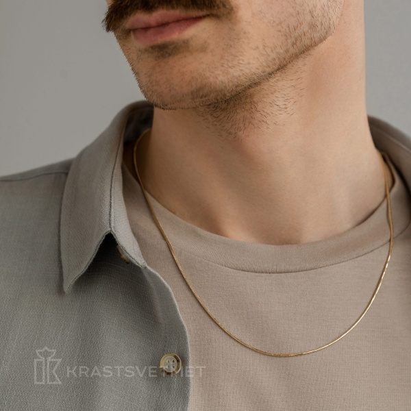 Цепь из желтого золота 585, плетение «Снейк»